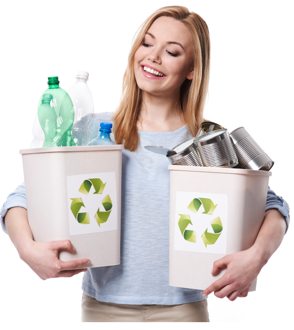 Woman Recycling